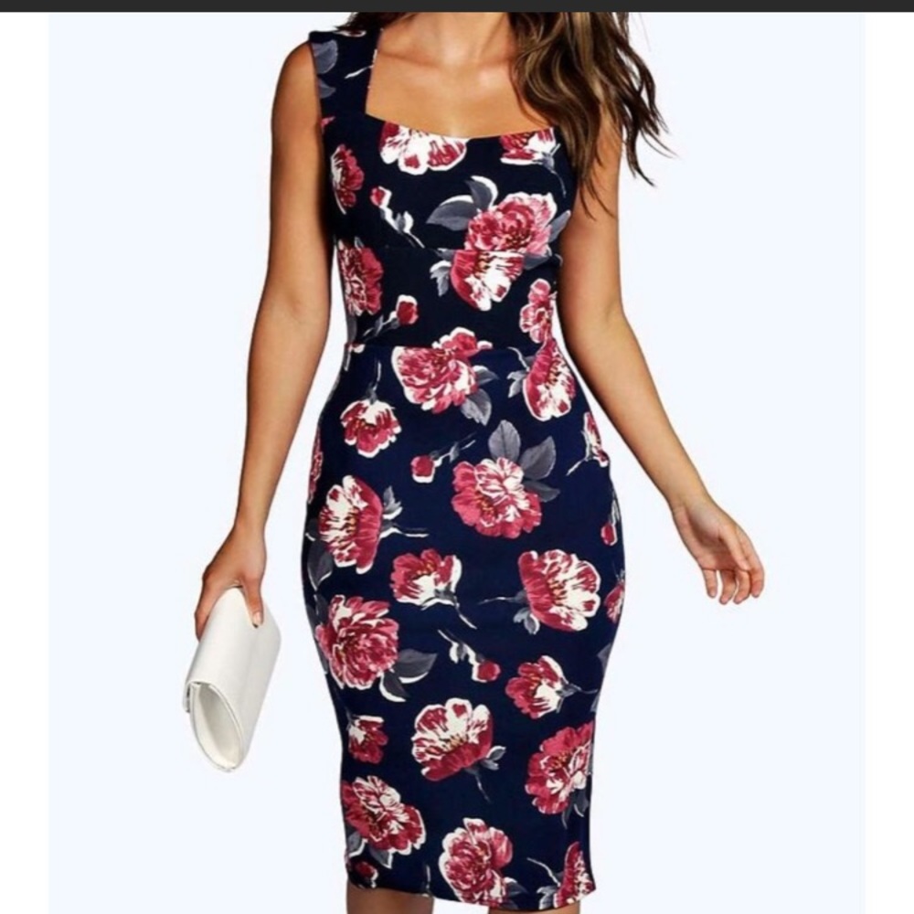 Floral midi dress- never been worn